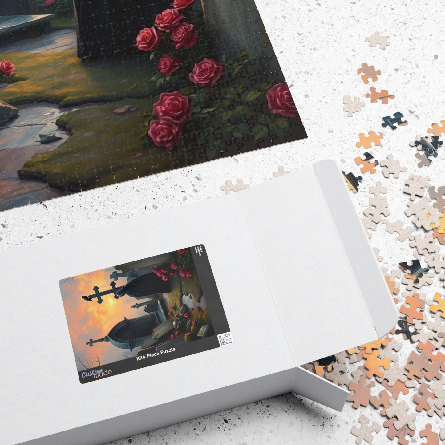 Gothic Graveyard Jigsaw Puzzle, Eerie Dawn Cemetery Scene, Halloween Game Toy, Challenging Quiet Pastime Brain Teaser, Family Activity, Gift Puzzle The Puzzle Chest