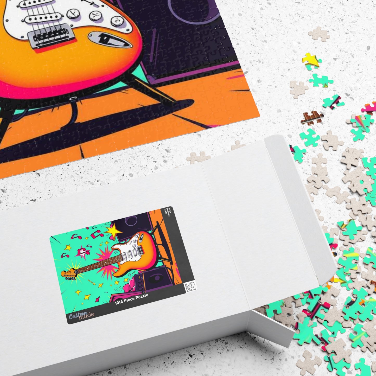 Colorful Guitar Puzzle - Pop Art Jigsaw Puzzle for Adults, Perfect for Music Lover, Game Night, Family Fun, Gifts, Unique Home Entertainment Puzzle The Puzzle Chest