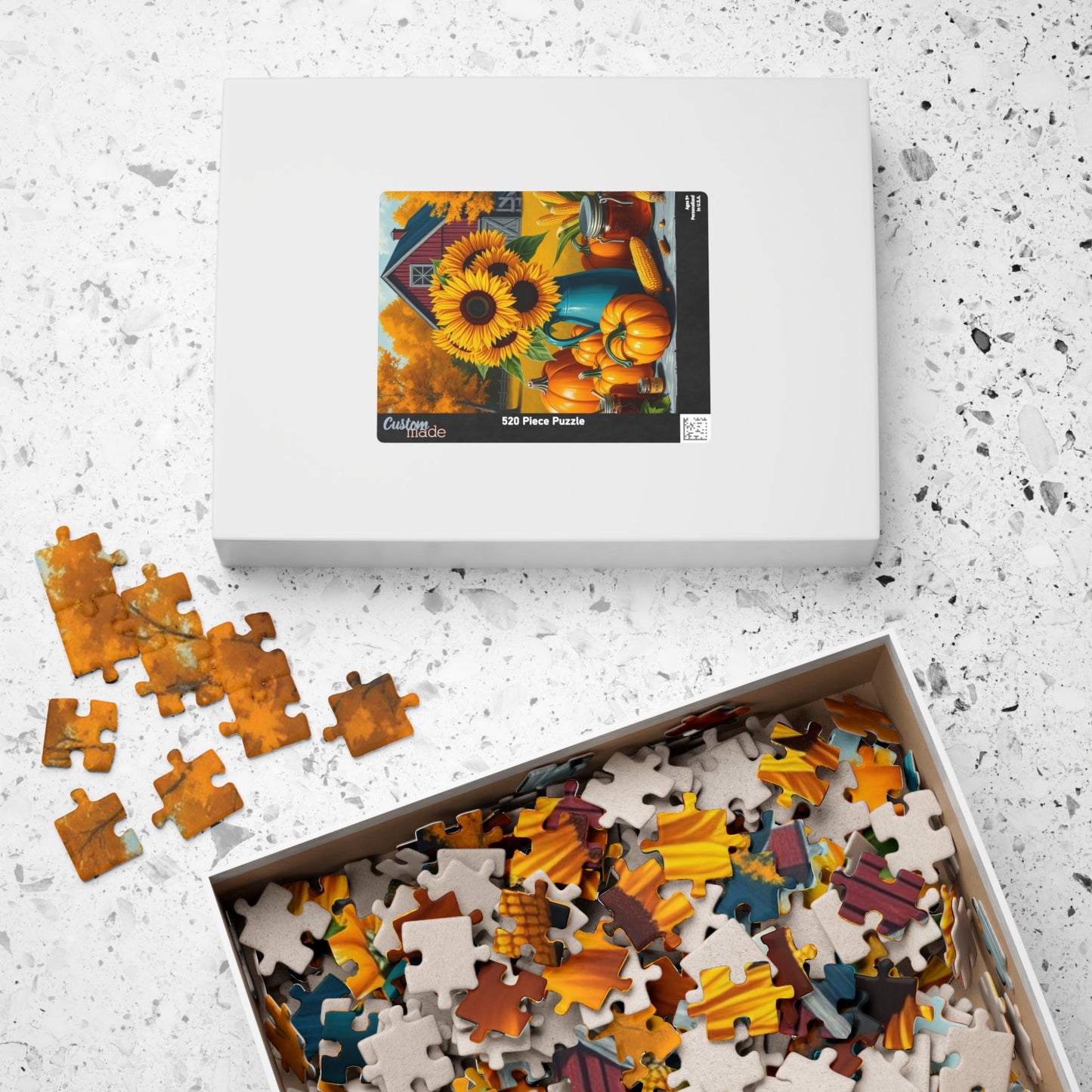 Golden Harvest Glow Sunflower Jigsaw Puzzle, Country Farm Scene for Adults and Families, Autumn Activity, Gift for Puzzle Lovers Puzzle The Puzzle Chest