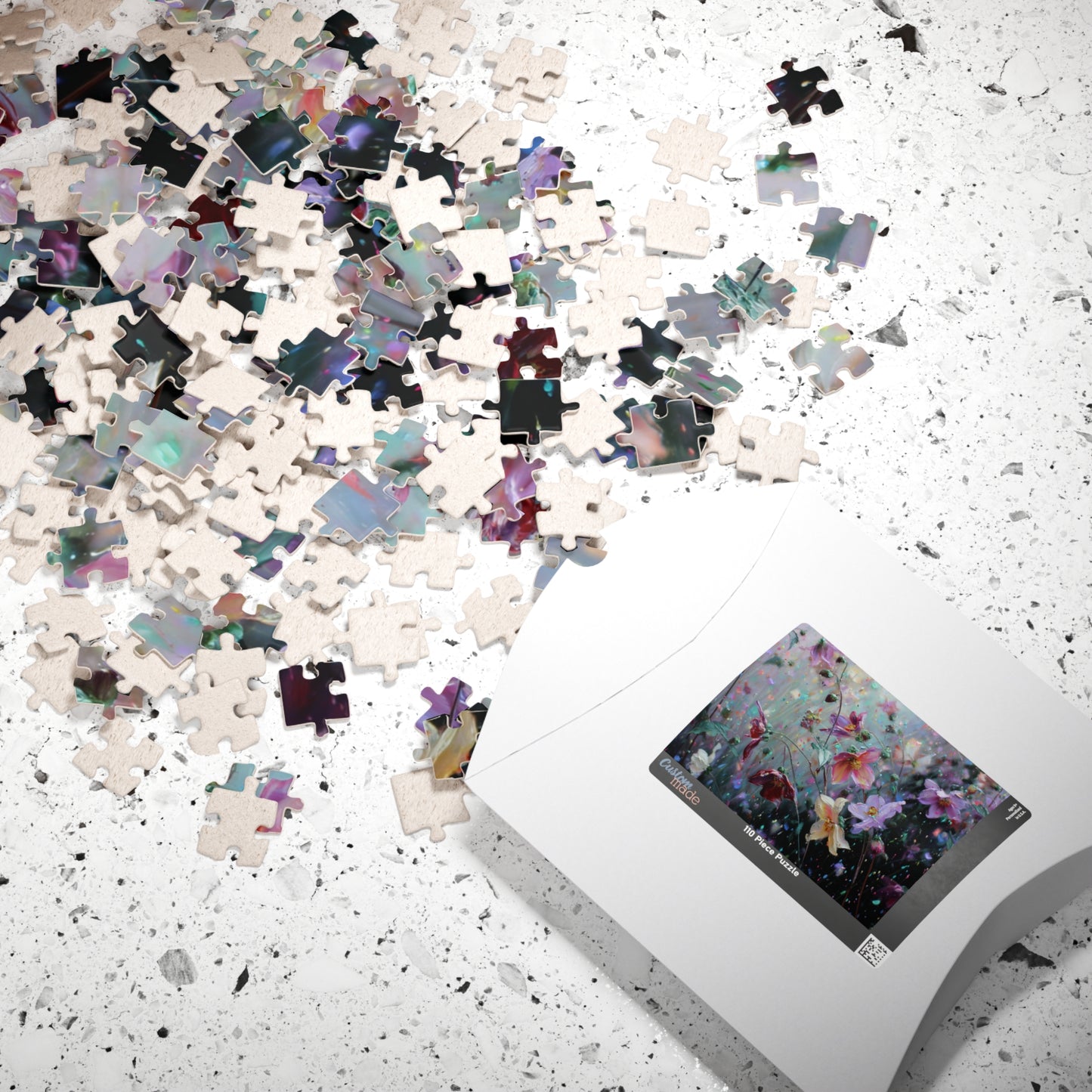 Abstract Wildflower Jigsaw Puzzle - Ethereal Garden in Motion