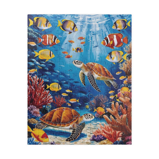 Mosaic Underwater Jigsaw Puzzle, Tropical Fish, Sea Turtle, Sunlit Surface, 520-Piece, Gift for Ocean Lovers, Relaxing Family Activity, Home 110 pcs (Vertical) Puzzle The Puzzle Chest