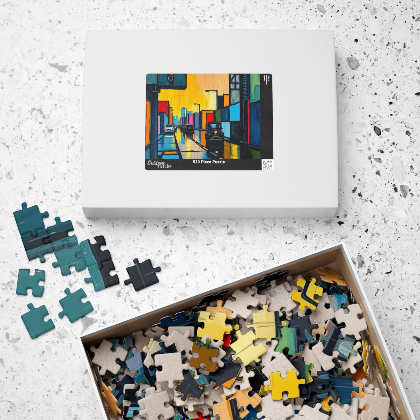 Colorful Cityscape Puzzle - Abstract Art, Jigsaw Game for Adults, Gift for Friends, Family Fun, Mindfulness Activity, Brain Teaser Puzzle The Puzzle Chest