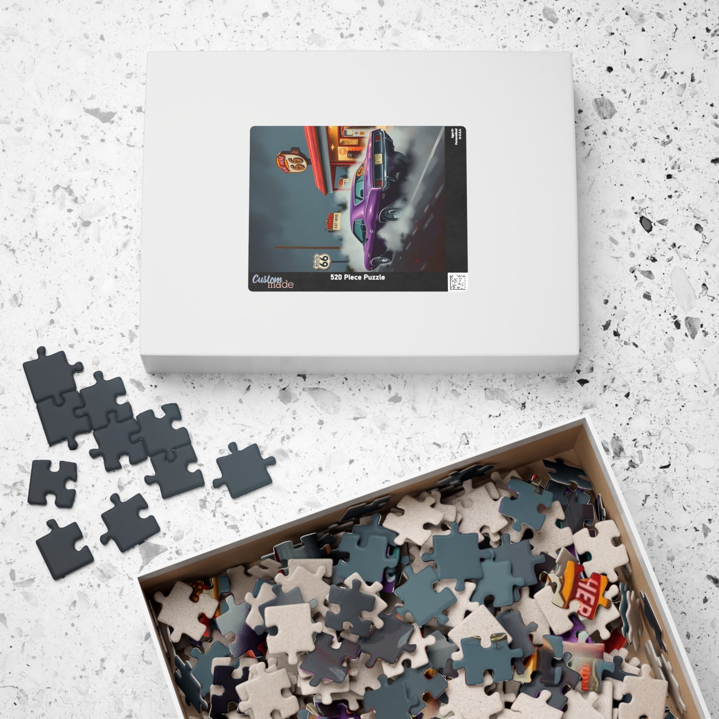 Retro Route 66 Diner Puzzle - 1970 Hemi, Nostalgic Art for Car Lovers, Fun Family Activity, Perfect Gift for Travel, Father's Day Puzzle The Puzzle Chest