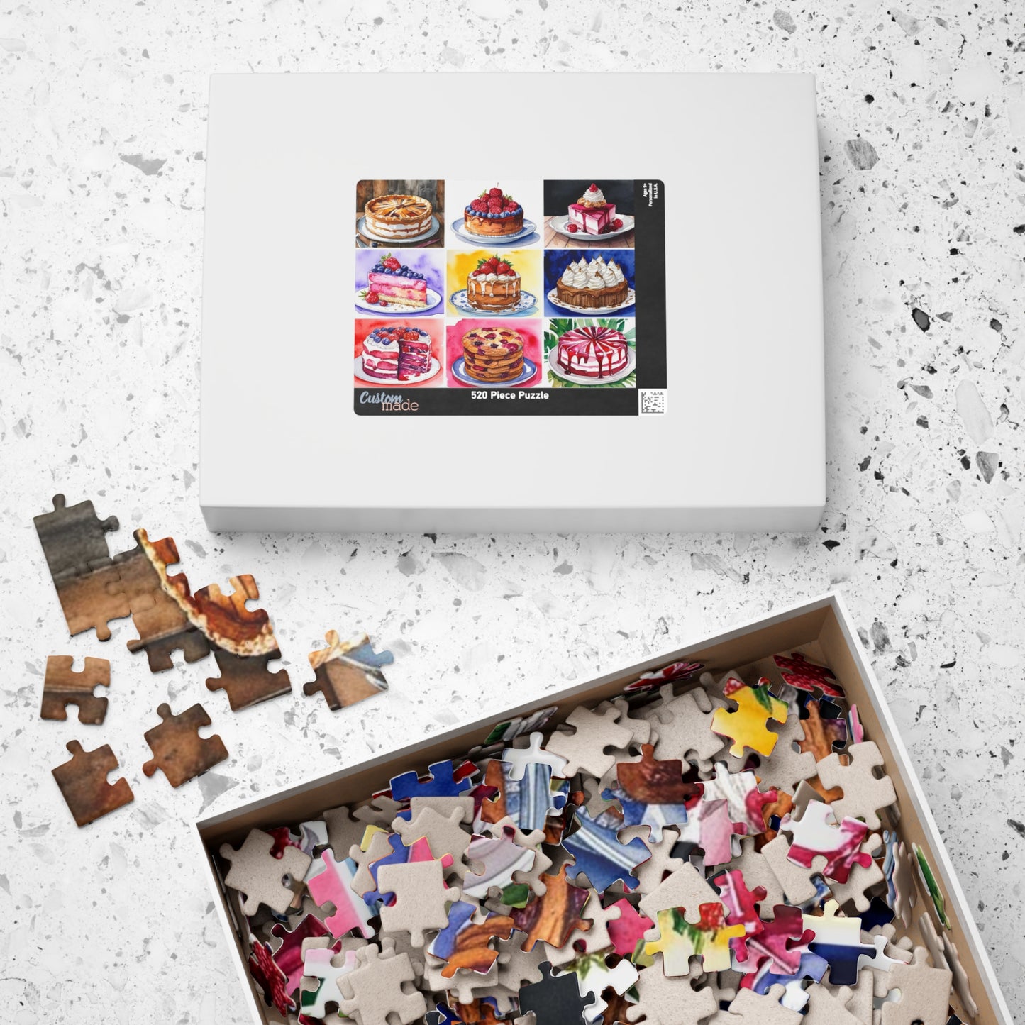 Dessert Jigsaw Puzzle for Adults - Foodie Collage, Holiday Birthday Gift for Friends, Mindful Brain Teaser, Fun Family Game Night Puzzle The Puzzle Chest