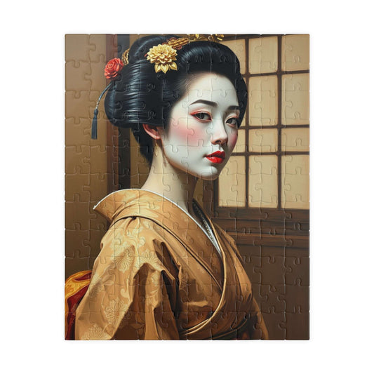 Jigsaw Puzzle, Geisha in Japanese House Design, 110 252 520 1014-piece, Meditation Game, Mind Challenge, Indoor Activity, Staycation Fun, 110 pcs (Vertical) Puzzle The Puzzle Chest