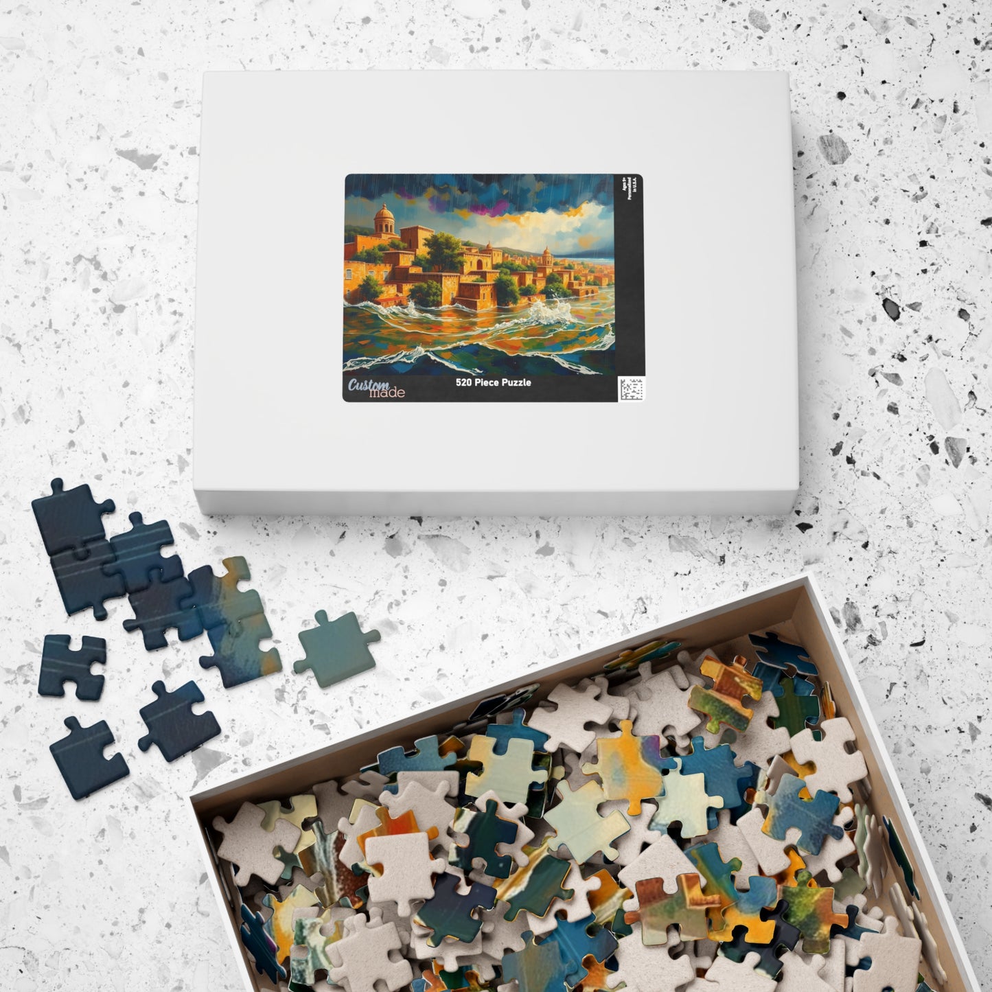 Great Biblical Flood Jigsaw Puzzle, Faith-Based Towering Waves and Rising Water Scene Tabletop Game for Adult Christians, Mindfulness Gift Puzzle The Puzzle Chest