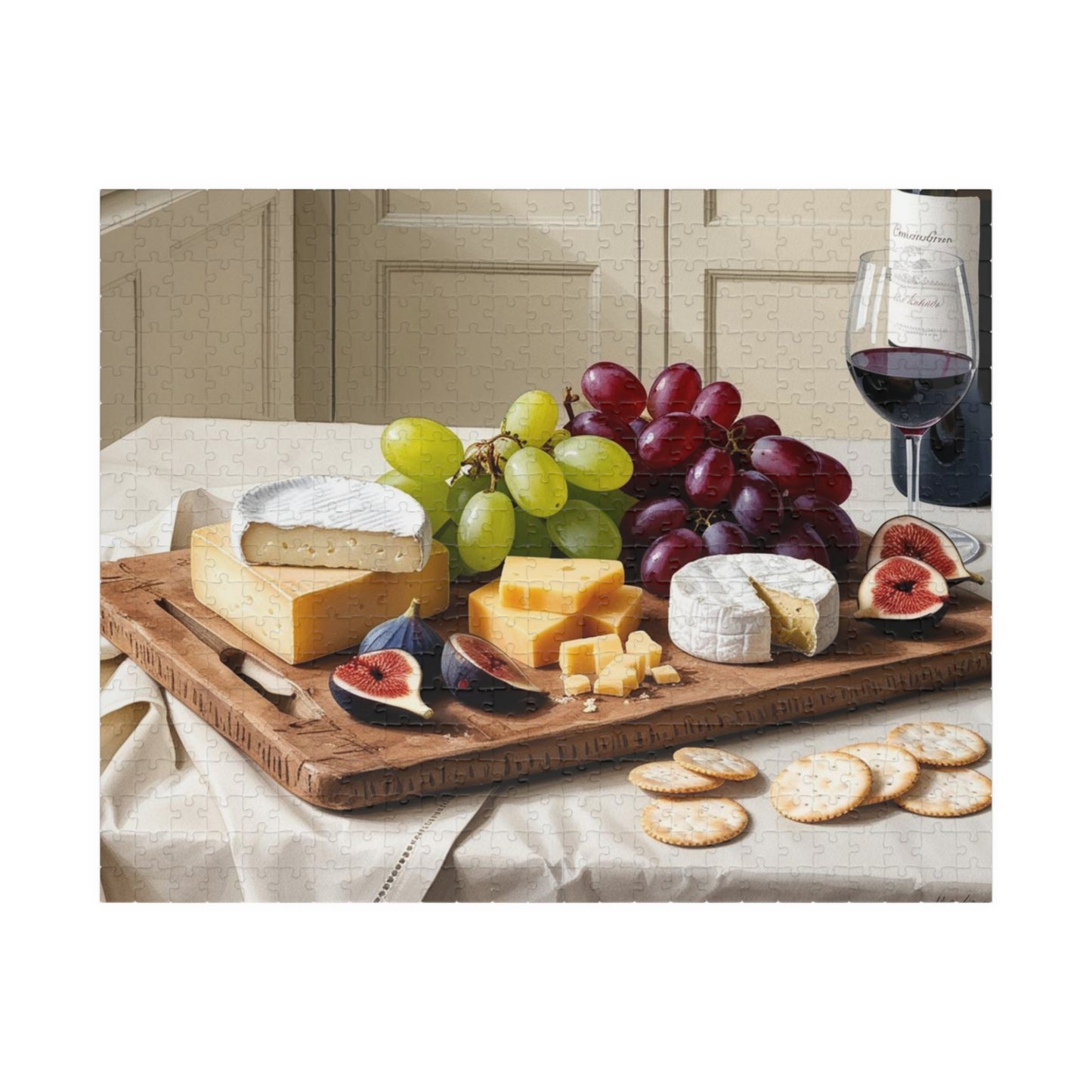 Foodie Jigsaw Puzzle - Cheese Wine Board, 110-1014 Piece Tabletop Game, Unique Kitchen Decor, Fun Family Activity, Gift for Food Lovers, Hobby 520 pcs (Horizontal) Puzzle The Puzzle Chest