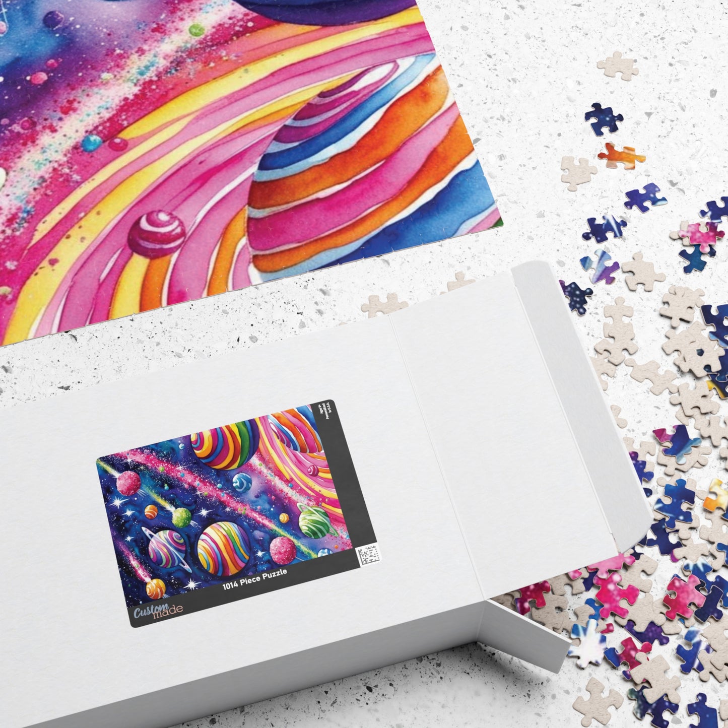 Puzzle, Candy Cosmos Trippy 110, 252, 520, 1014-piece - Swirling Candy Planets, Relaxing Jigsaw, Unique Space Gift, Mindful Activity, Fun Puzzle The Puzzle Chest