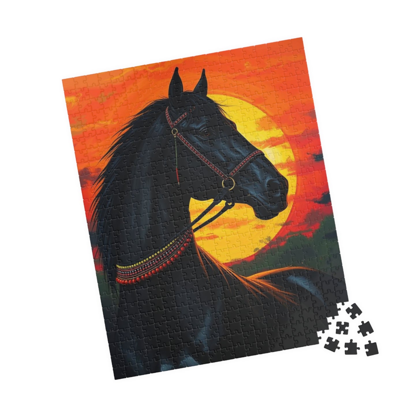 Majestic Horse Sunset Jigsaw Puzzle, Perfect Equestrian Gift for Friend Animal Lover, Family Fun Home Entertainment, Mindfulness Activity Puzzle The Puzzle Chest