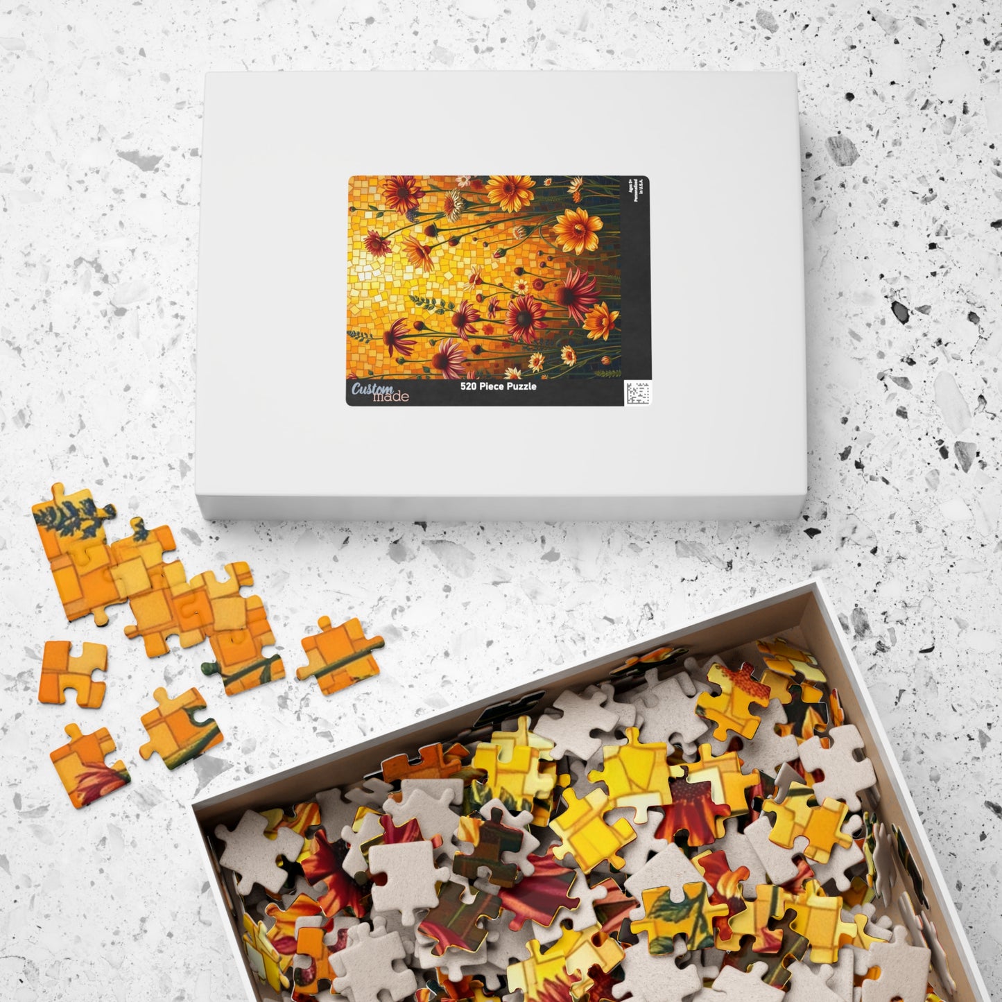 Vibrant Floral Mosaic Puzzle, 110/252/520/1014-piece Jigsaw Game, Nature Lover Gift, Fun Activity for All Ages, Perfect for Family Time Puzzle The Puzzle Chest
