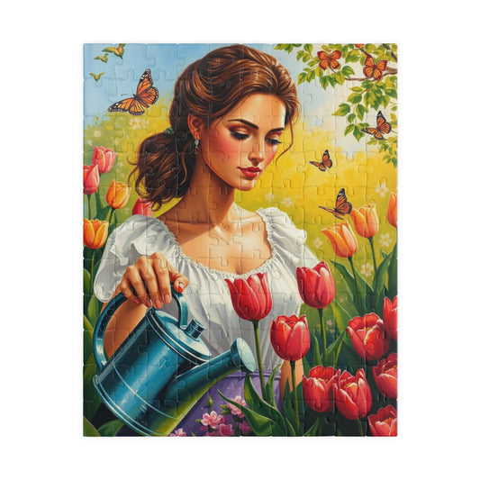 Spring Garden Puzzle - Beautiful Floral Jigsaw Puzzle for Adults, Perfect Gift for Nature Lovers, Family Fun Game Night, Relaxation Activity 110 pcs (Vertical) Puzzle The Puzzle Chest