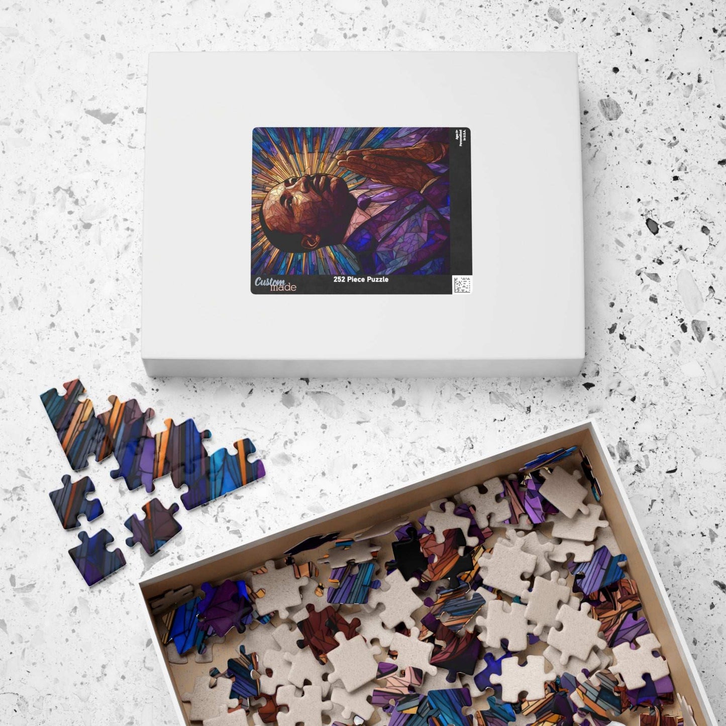 Afrocentric Black History Jigsaw Puzzle – Stained Glass Martin Luther King Jr. Puzzle, Civil Rights Movement Artwork, Inspirational African American Puzzle for Adults and Teens Puzzle The Puzzle Chest