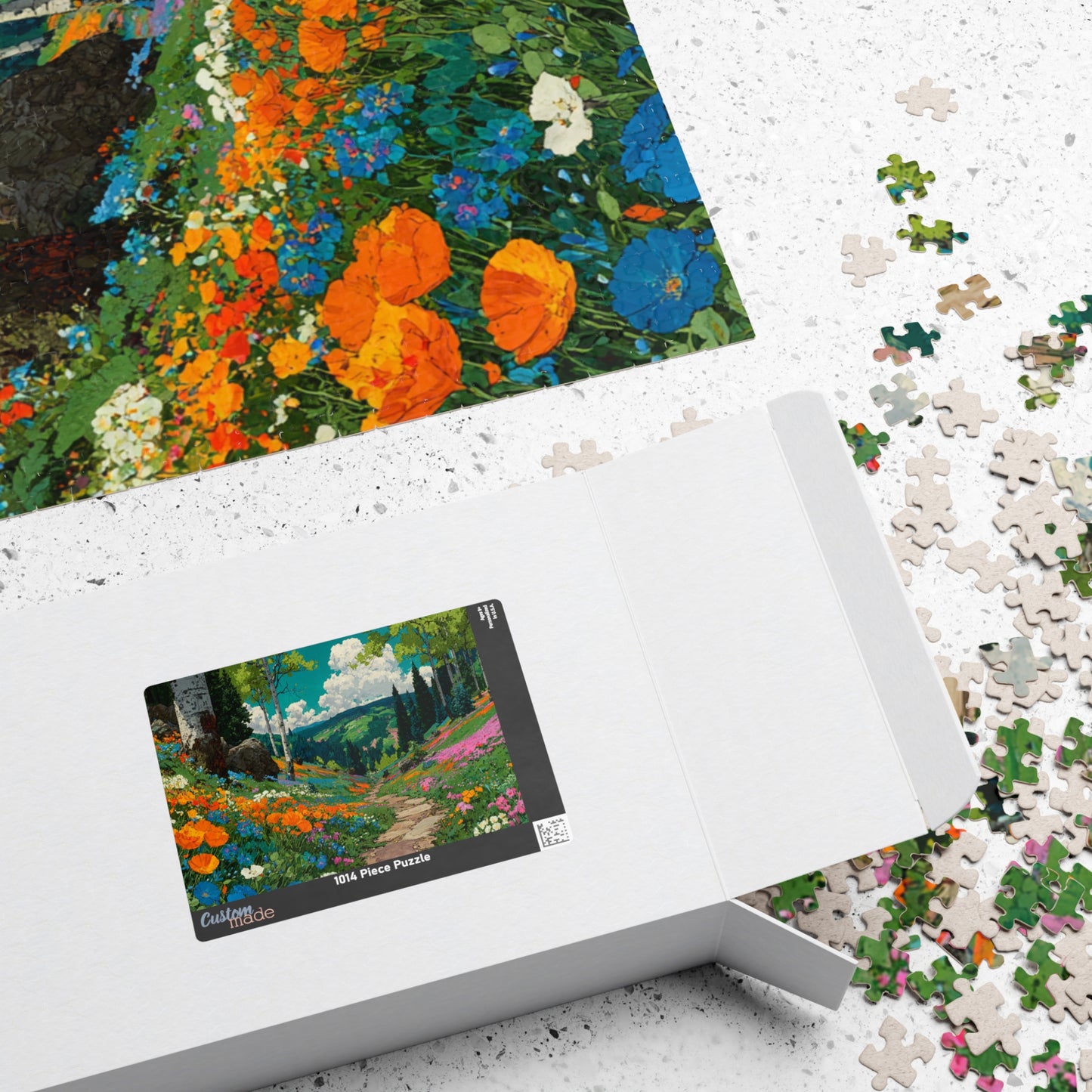 Wildflower Trail Jigsaw Puzzle – Peaceful Spring Path Through a Lush Forest, Nature Inspired Landscape Scene Puzzle The Puzzle Chest