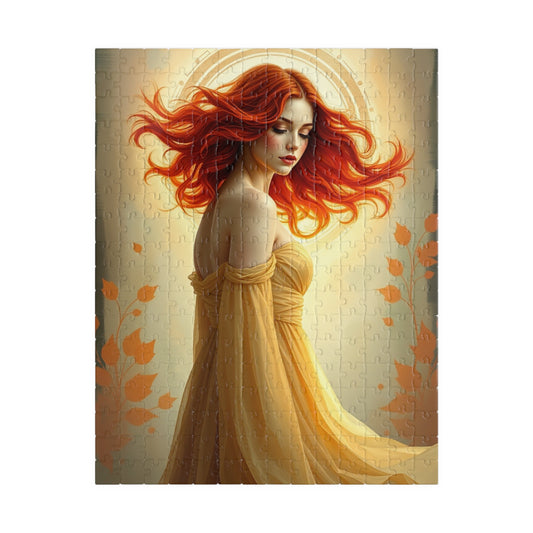 Beautiful Woman Portrait Jigsaw Puzzle, Elegant Art Floral Vintage Design, Romantic Decorative Scene for Puzzle Enthusiast, Best Unique Gift 252 pcs (Vertical) Puzzle The Puzzle Chest