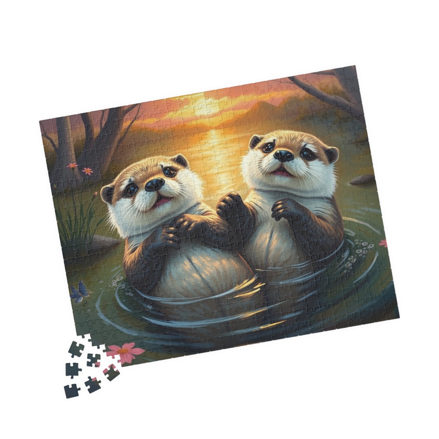 Cute Otters Jigsaw Puzzle for Families, Fun Game Night Activity, Nature Lovers Gift for Friends, Home Entertainment, Brain Teaser Puzzle The Puzzle Chest