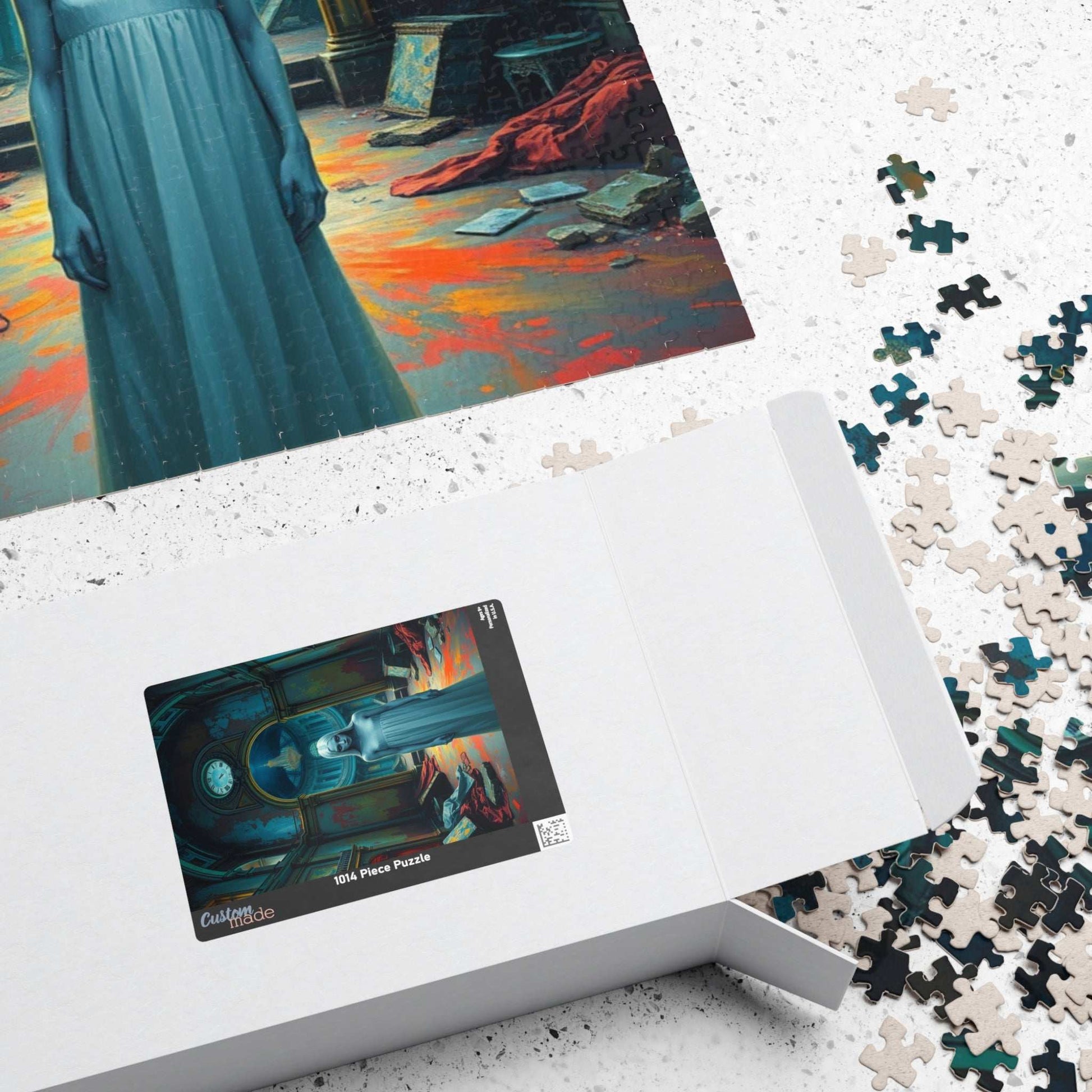 Gothic Puzzle, 110-1014 Piece, Grand Manor in Ruins with Pale Figure, Sorrowful Eyes, Adult Jigsaw Game, Halloween Decor, Haunted Mansion Puzzle The Puzzle Chest