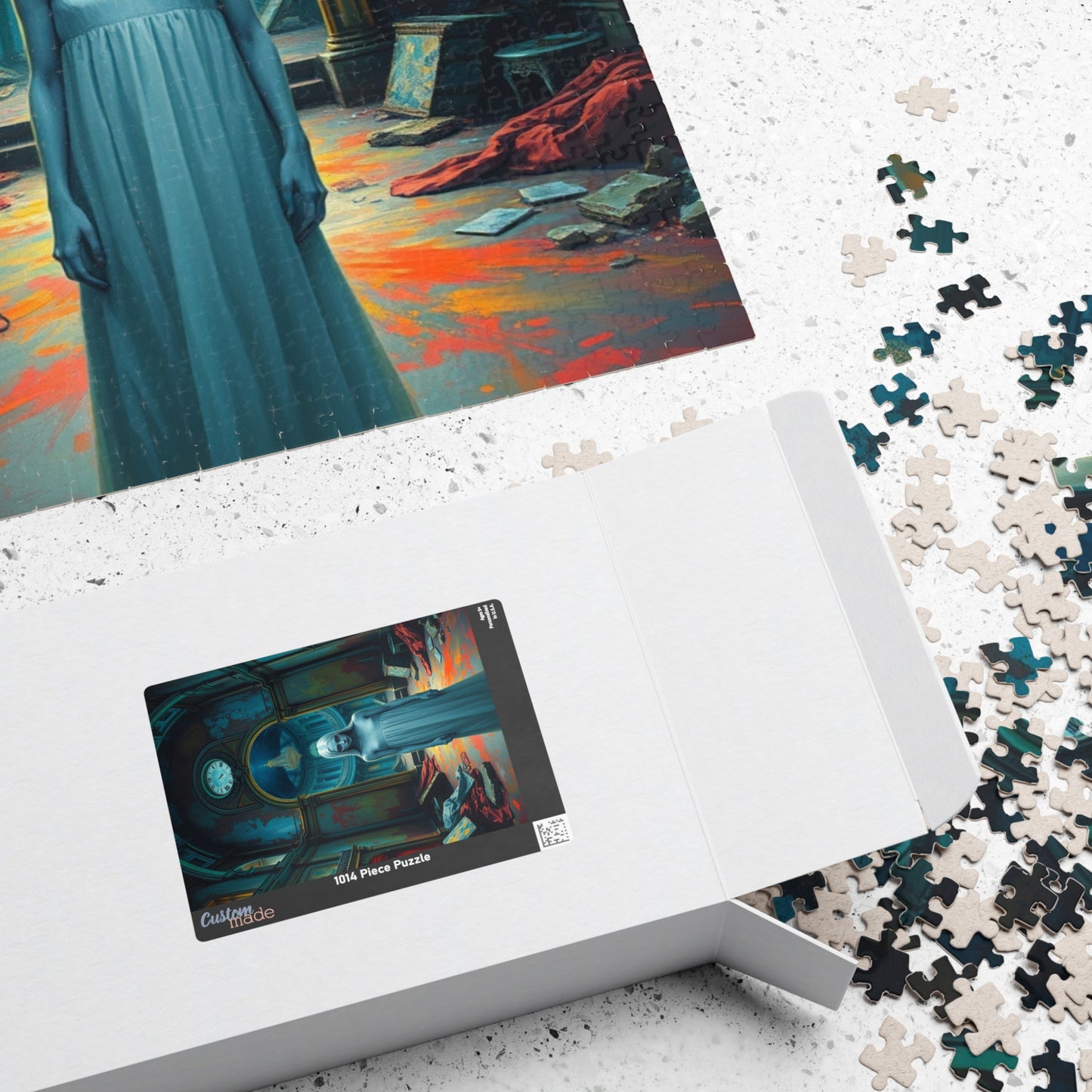 Gothic Puzzle, 110-1014 Piece, Grand Manor in Ruins with Pale Figure, Sorrowful Eyes, Adult Jigsaw Game, Halloween Decor, Haunted Mansion Puzzle The Puzzle Chest