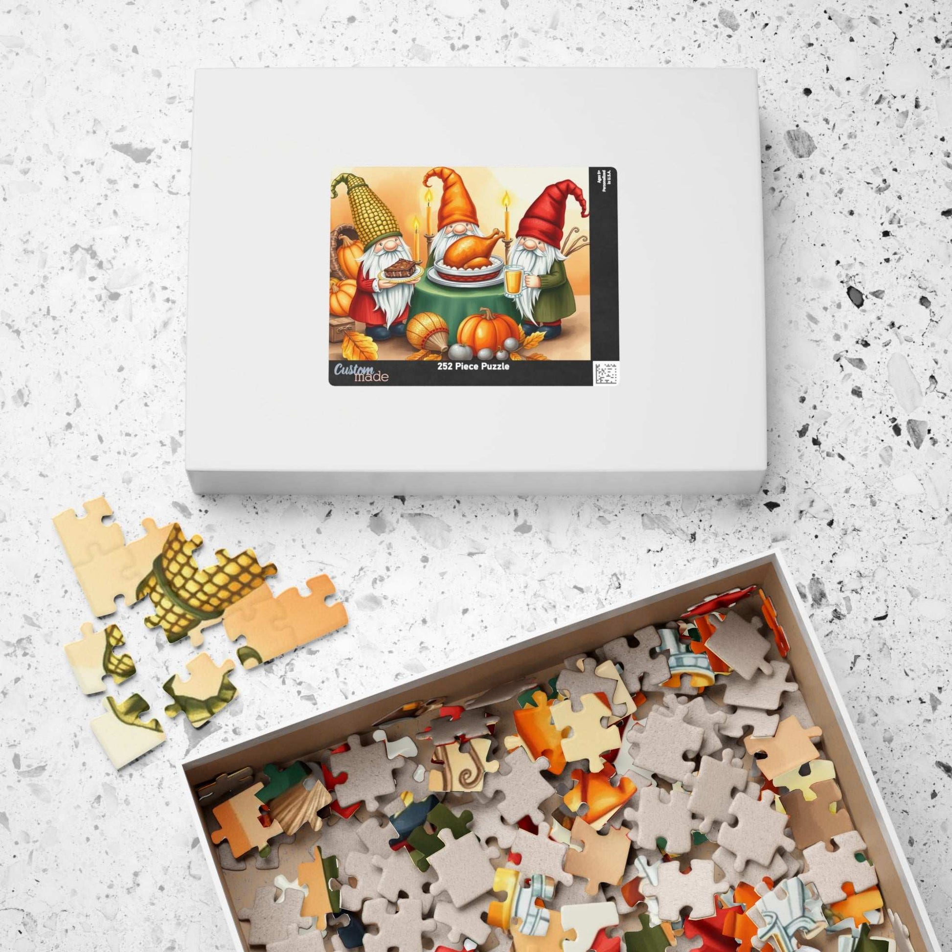 Thanksgiving Feast Gnome Puzzle - Fall Holiday Jigsaw Game Puzzle The Puzzle Chest