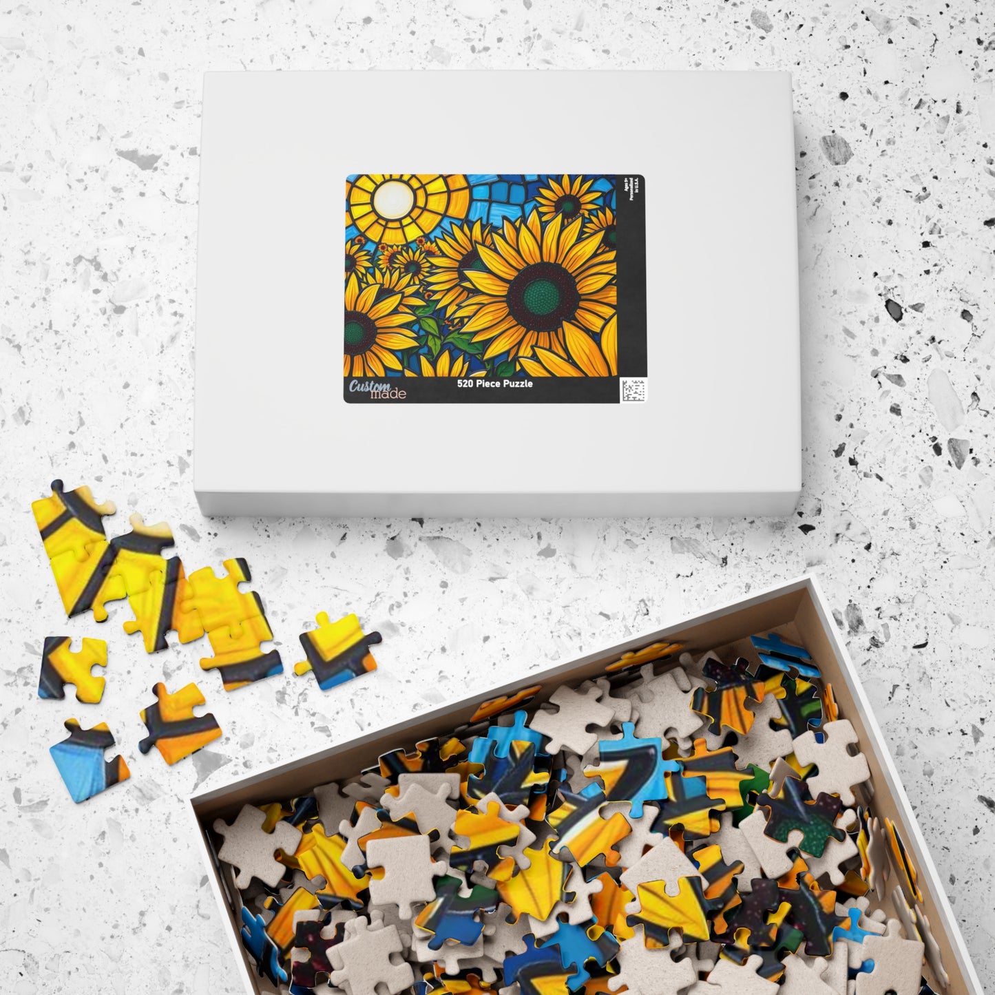 Bright Floral Horizon Sunflower Field Puzzle, Nature Art Landscape Jigsaw Game for Family Game Night, Adult Puzzle Lover Gift, Brain Teaser