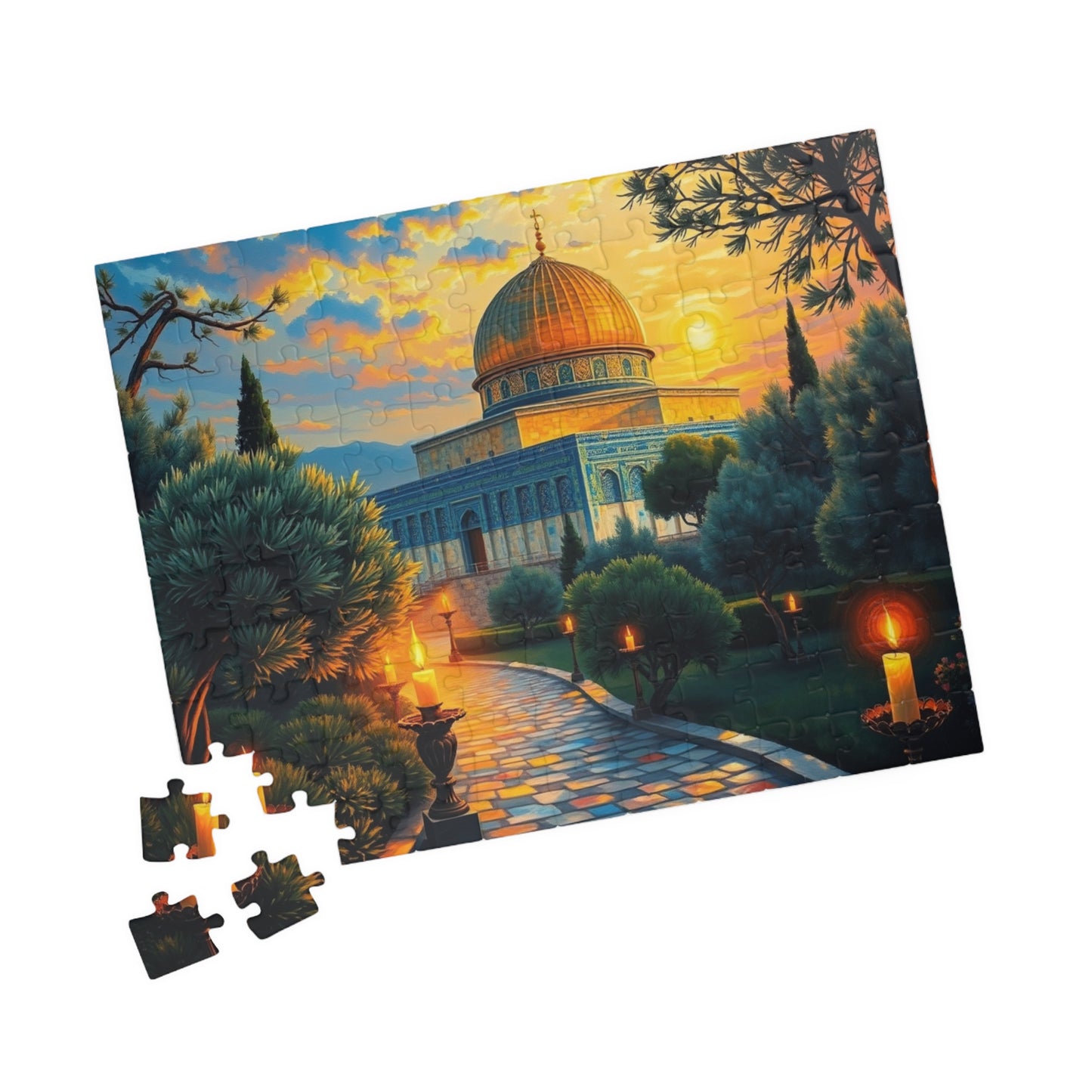 Dome of the Rock Jigsaw Puzzle, Famous Historical Religious Landmark, Islamic Faith Based Game, Jerusalem Art Gift for Travel Lover Puzzle The Puzzle Chest