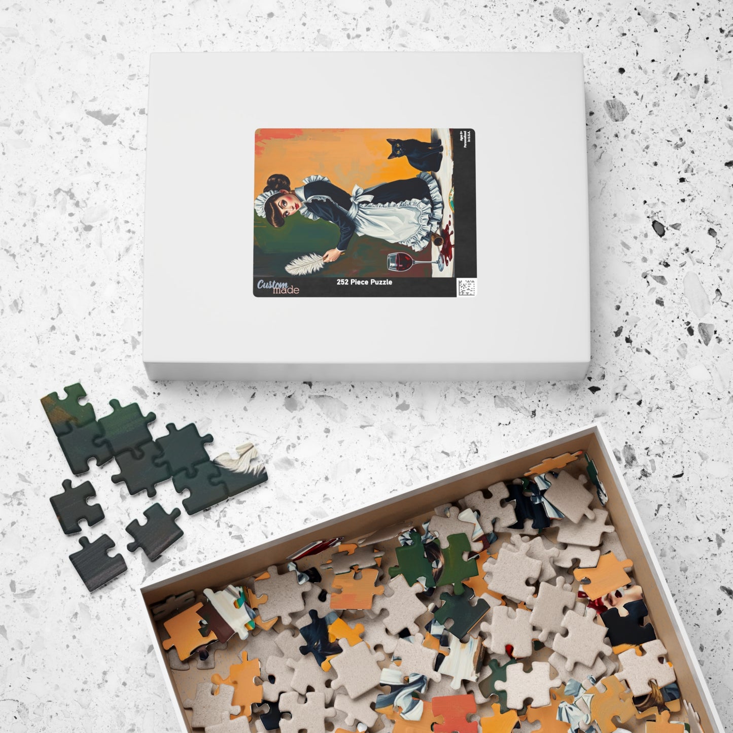 Vintage Maid Jigsaw Puzzle 110-1014 Piece | Retro Pop Art, Home Entertainment, Gift for Cat Lovers, Puzzle Night, Unique Collectible Puzzle The Puzzle Chest