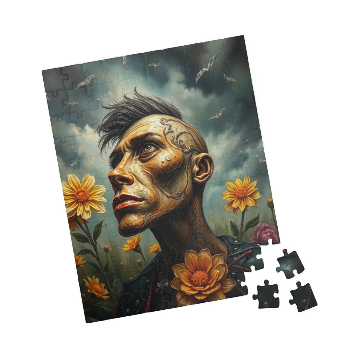 Steampunk Artistic Puzzle - Tattooed Man Design, 110-1014 pieces, Unique Gift, Home Decor, Mindful Activity, Creative Challenge Puzzle The Puzzle Chest