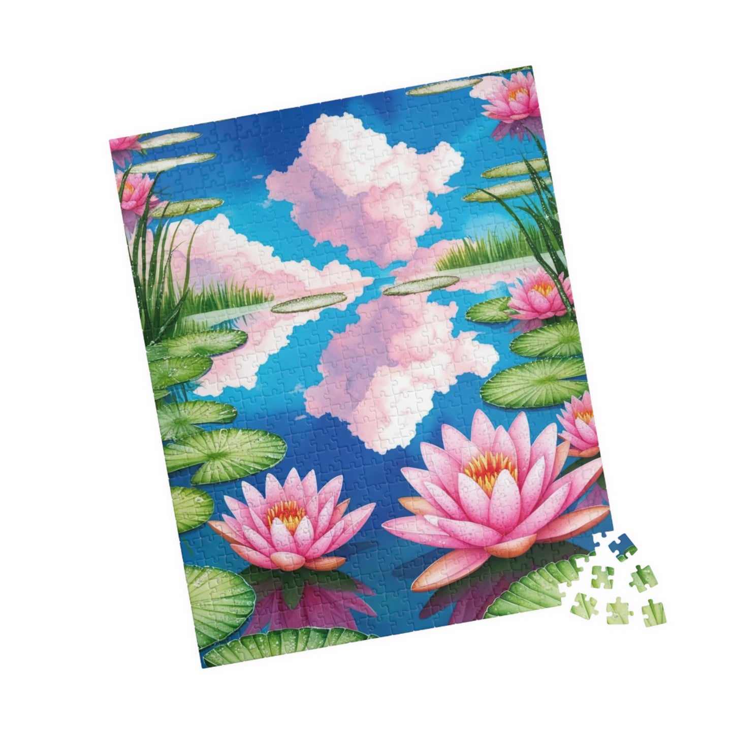 Water Lily Pond Puzzle 110-520 Piece, Tranquil Floral Landscape Jigsaw Game Claude Monet-Inspired, Lush Greenery Water Reflections, Giftable Puzzle The Puzzle Chest