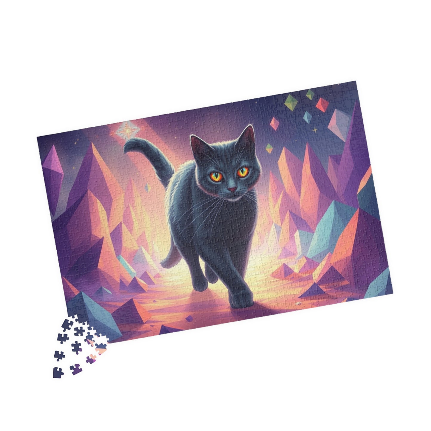 Mystical Cat Puzzle, Colorful Cat Jigsaw, Cat Lover Gift, Unique Home Decor, Family Game Night Puzzle The Puzzle Chest