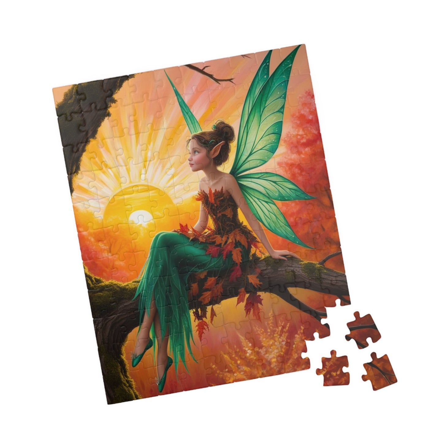 Fairy Jigsaw Puzzle, Mystical Woodland Fairy Sunrise Scene, Ideal for Solo Fun or Family Activity, Fantasy Lover Holiday Birthday Gift for Friends Puzzle The Puzzle Chest