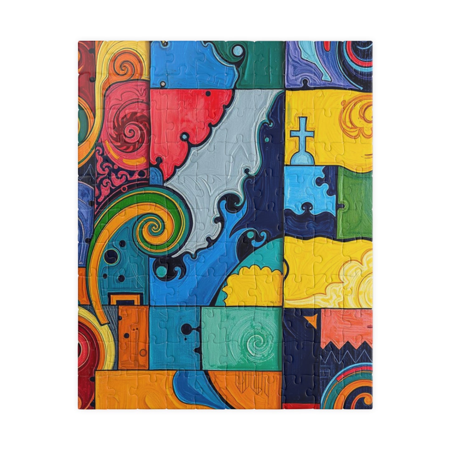 Colorful Abstract Puzzle for Family Fun - Modern Art Geometric Shapes 110 pcs (Vertical) Puzzle The Puzzle Chest