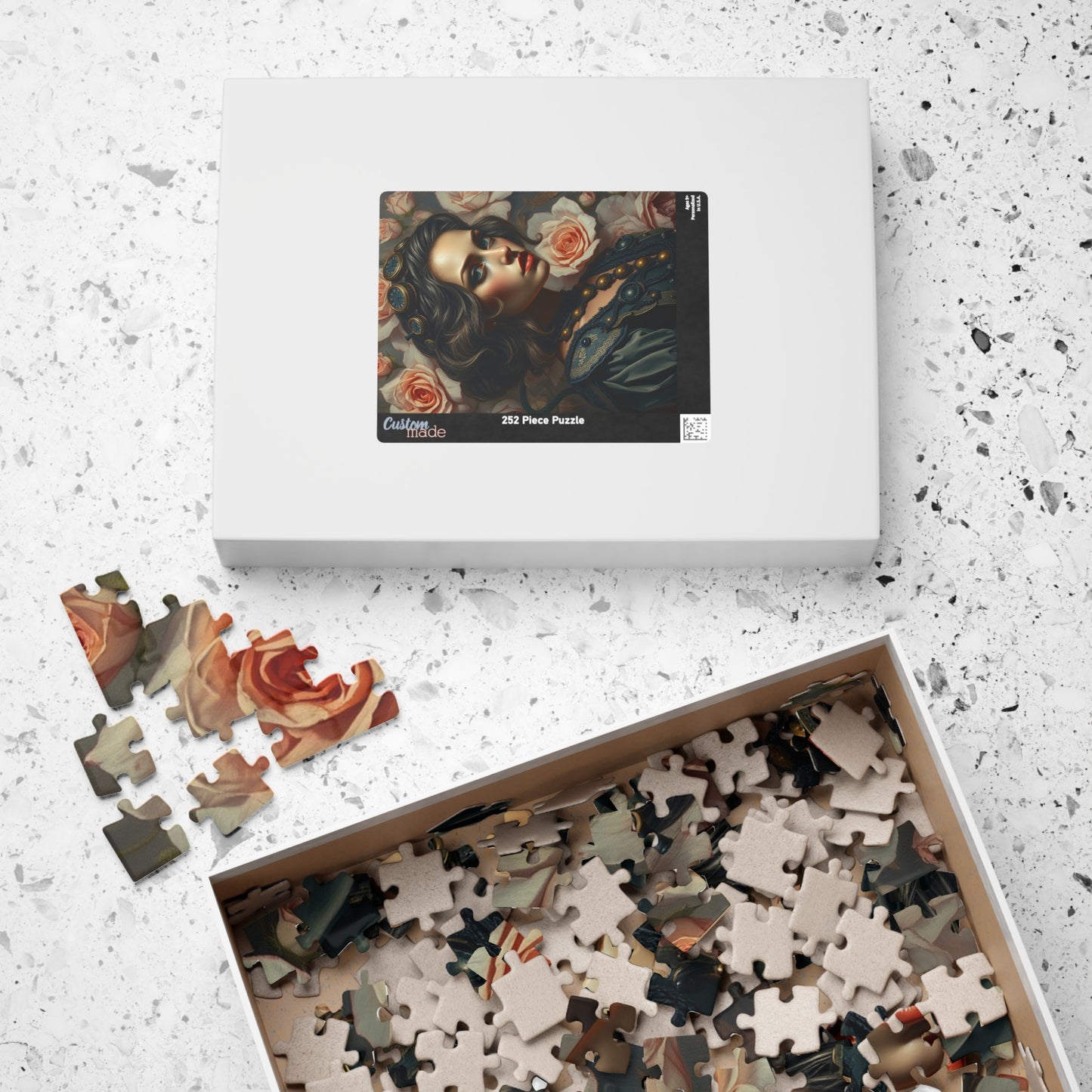 Beautiful Floral Portrait Puzzle, 110-1014 Piece Steampunk Design Jigsaw Game, Unique Gift for Art Lover Puzzle Enthusiast, Family Activity Puzzle The Puzzle Chest