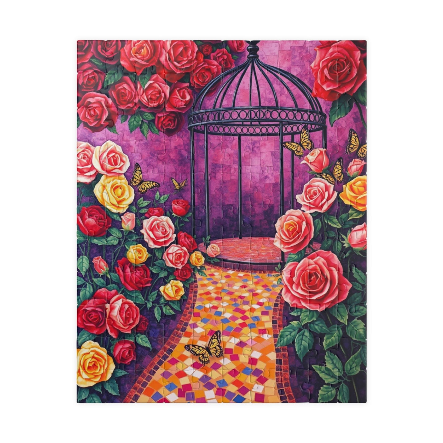Rose Garden Mosaic Puzzle, 110-1014 Pieces Floral Jigsaw Game for Relaxation, Gift for Flower Lover, Frameable Home Decor, Solo Fun, Mindful 110 pcs (Vertical) Puzzle The Puzzle Chest