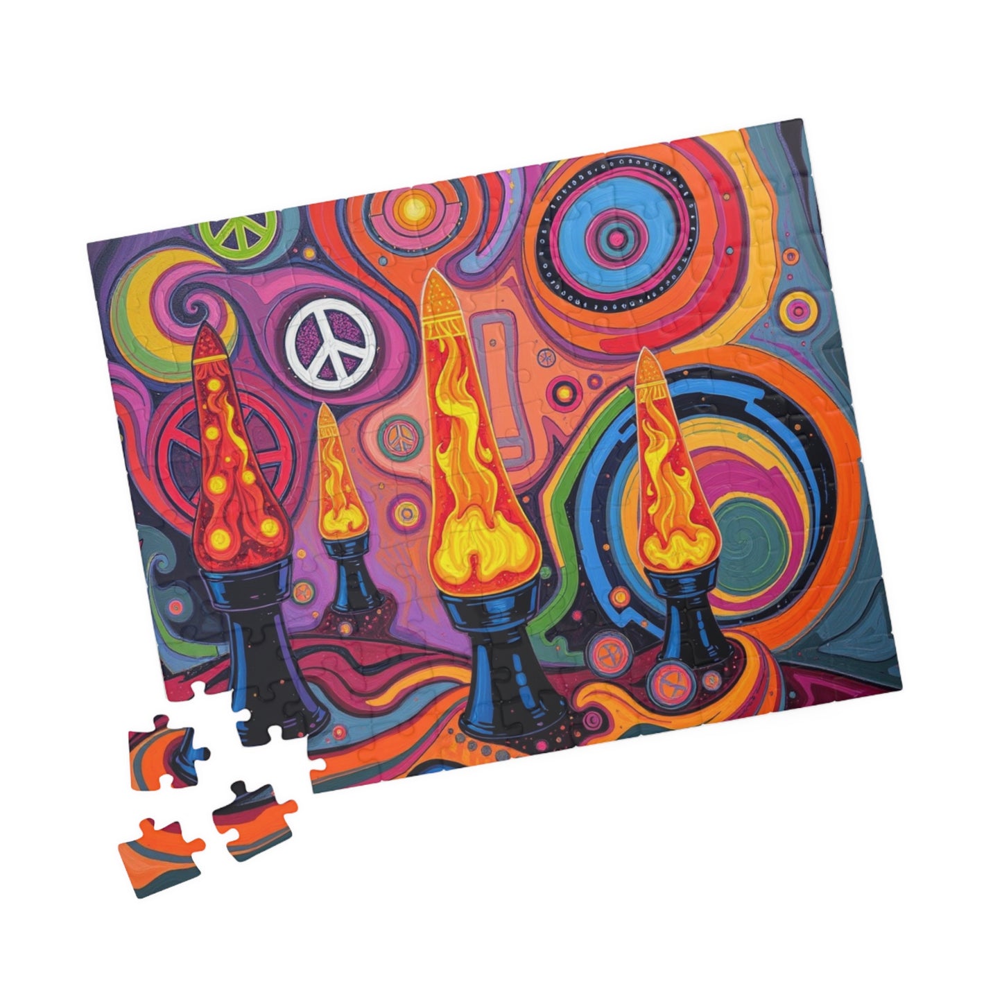 Vibrant Lava Lamp Puzzle - 110, 252, 520, 1014-piece Pop Art Jigsaw for Adult Home Entertainment, Fun Gift for Teens, Retro Vibe Puzzle Fun Puzzle The Puzzle Chest