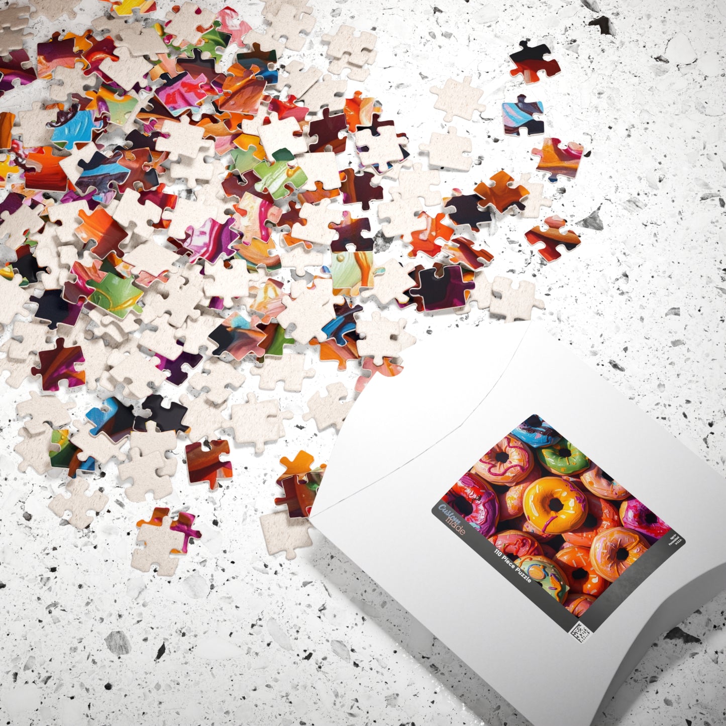 Chaotic Donuts Puzzle, Vibrant Sweets-Themed Jigsaw, Bright and Colorful Food Collage, Family Activity, Quiet Pastime, Foodie Puzzle Lover Puzzle The Puzzle Chest