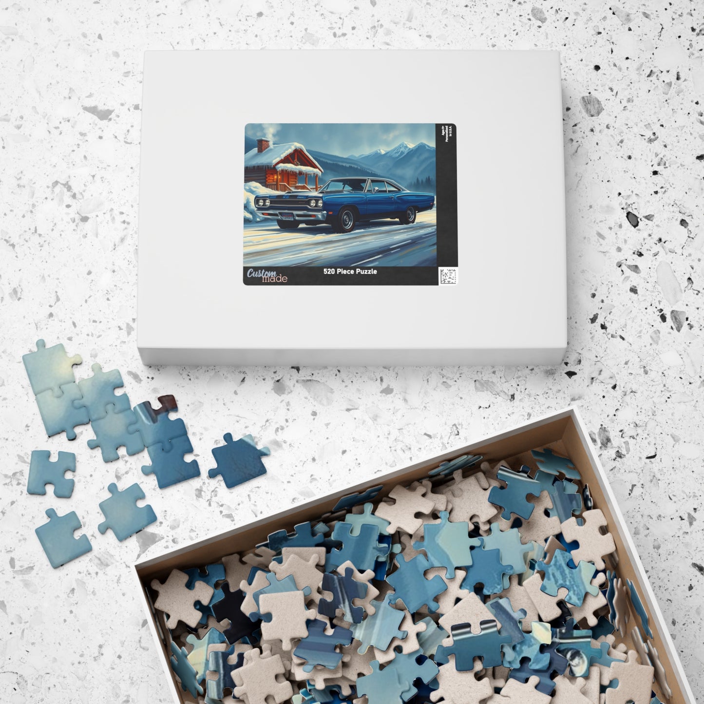 Vintage Car Puzzle, Nostalgic Jigsaw for Auto Lover, Classic Blue 1969 Plymouth Road Runner, Family Game Night, Unique Gift for Him, Mindful Puzzle The Puzzle Chest