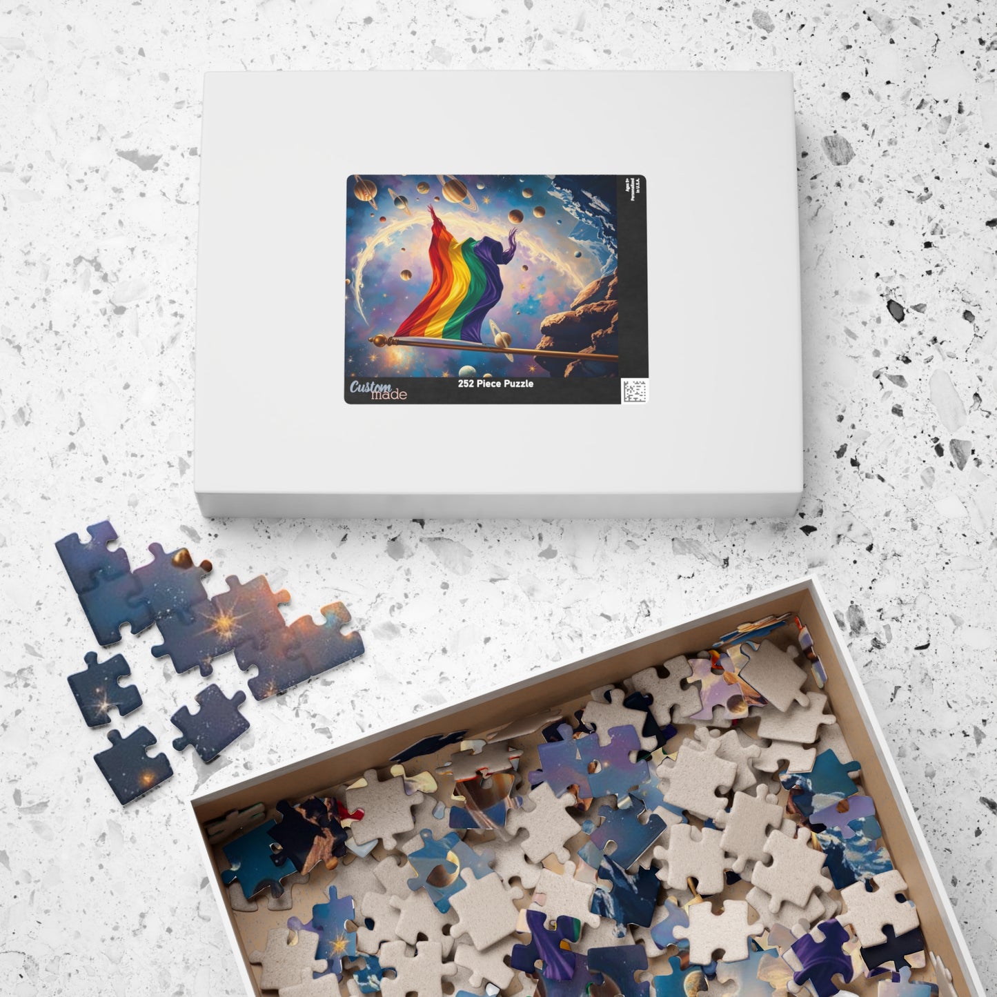 Space Pride Flag Jigsaw Puzzle - 110-1014 Piece LGBTQ+ Gift, Puzzle Enthusiast, Fun Family Activity, Colorful Decor, Inclusive Hobby