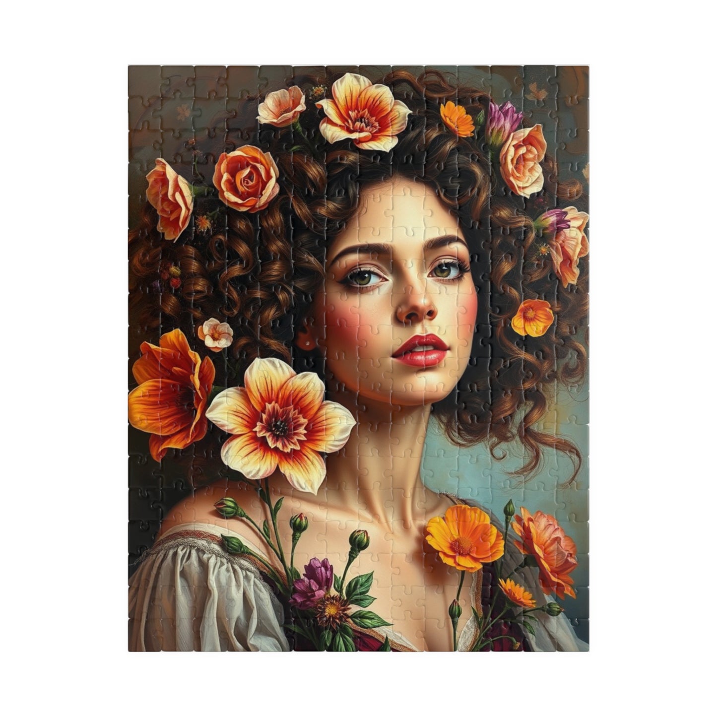 Floral Art Puzzle, Beautiful Woman Portrait Jigsaw, Relaxing Activity for Adults, Gift for Puzzle Lovers and Friends, Mindful Brain Teaser 252 pcs (Vertical) Puzzle The Puzzle Chest