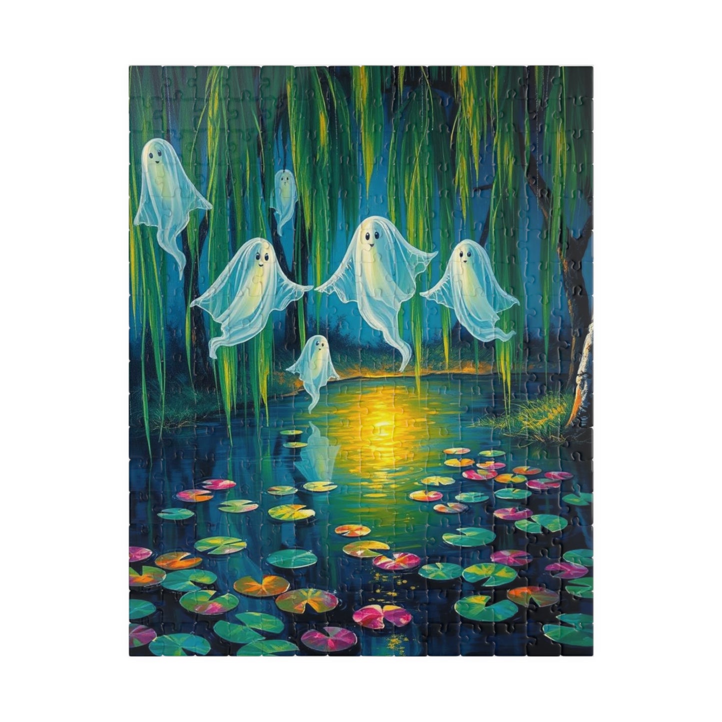 Whispers Through Willows - Mystical Ghosts Puzzle, Puzzle Lover Gift for Friend, Family Game Night, Halloween Fun, 110-1014 Piece Options