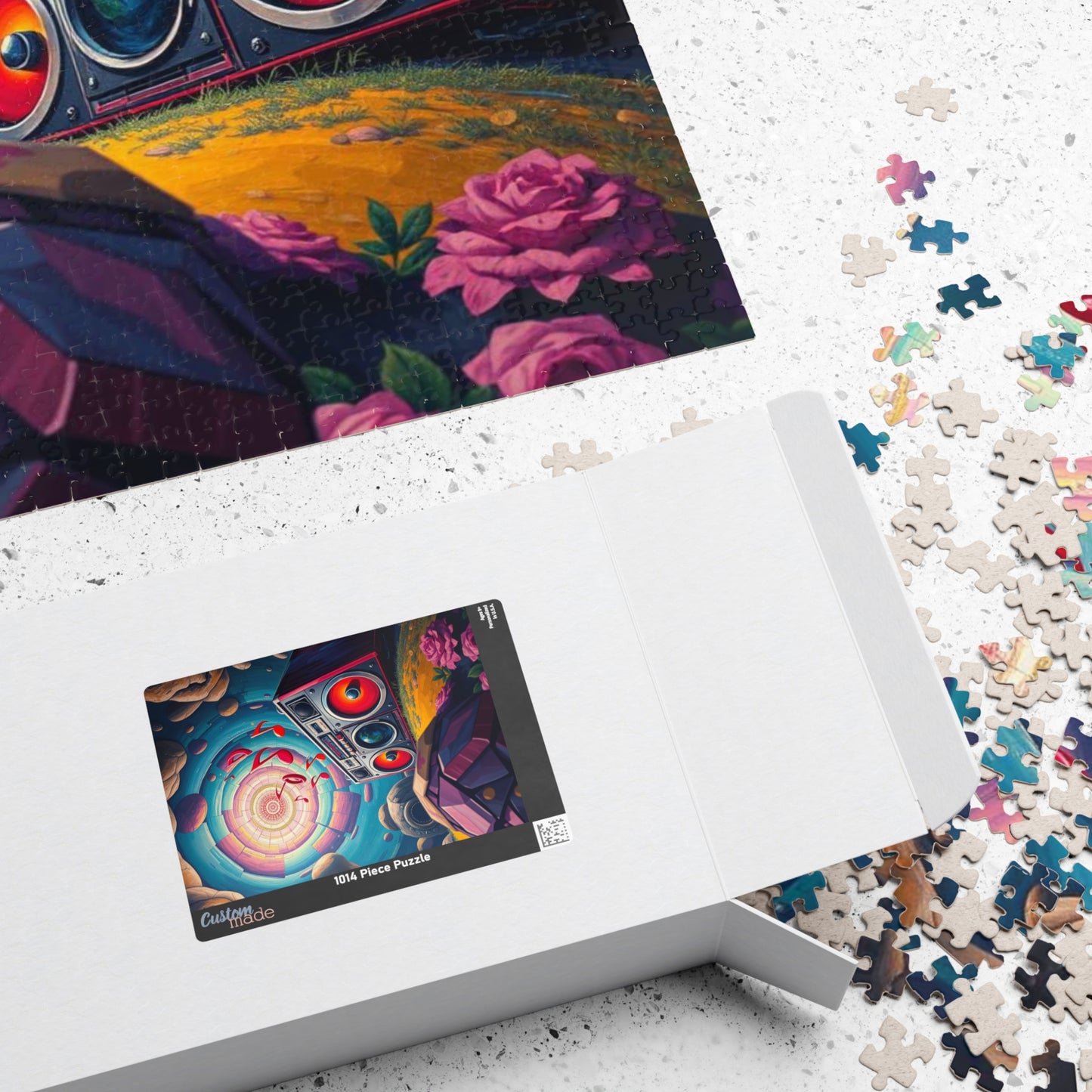 Retro Music Boombox Puzzle | 110, 252, 520, 1014-piece Pop Art Adult Jigsaw | Gift for Music Lovers, Game Night Brain Teaser Puzzle The Puzzle Chest