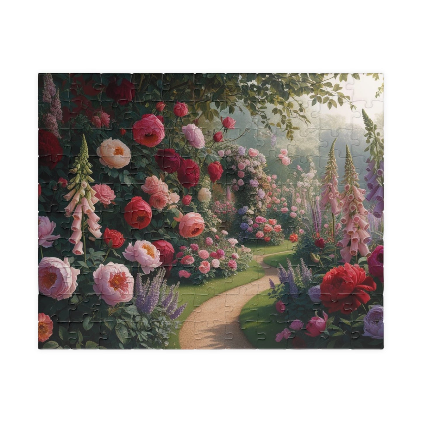 Floral Pathway Puzzle, Beautiful Garden Adult Jigsaw Game, Relaxing Indoor Activity, Home and Family Entertainment, Gift for Nature Lovers 110 pcs (Horizontal) Puzzle The Puzzle Chest