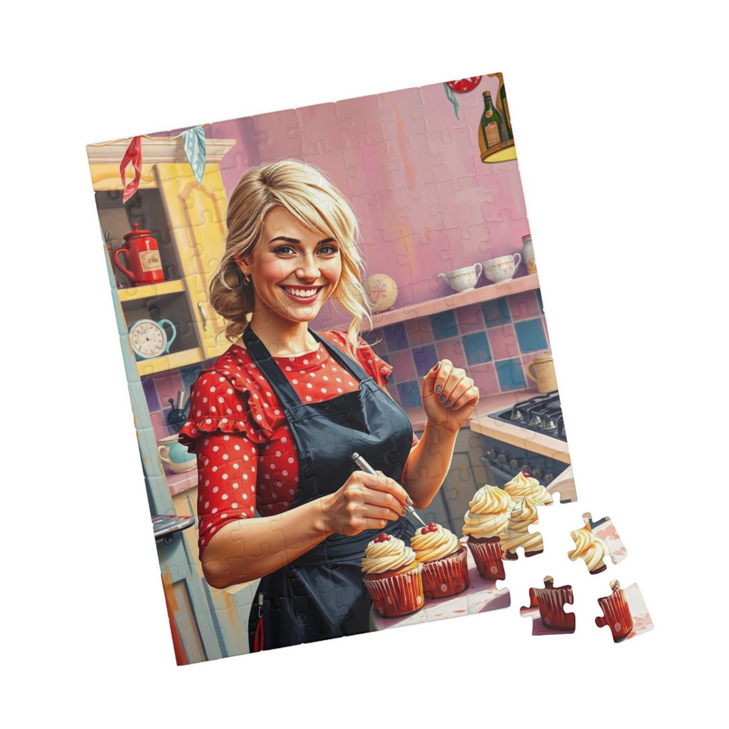 Baking Fun Jigsaw Puzzle featuring Cupcake Baker - Fun Family Game Night, Gift for Bakers, Puzzle Enthuisasts, Home Decor Kitchen Puzzle Puzzle The Puzzle Chest