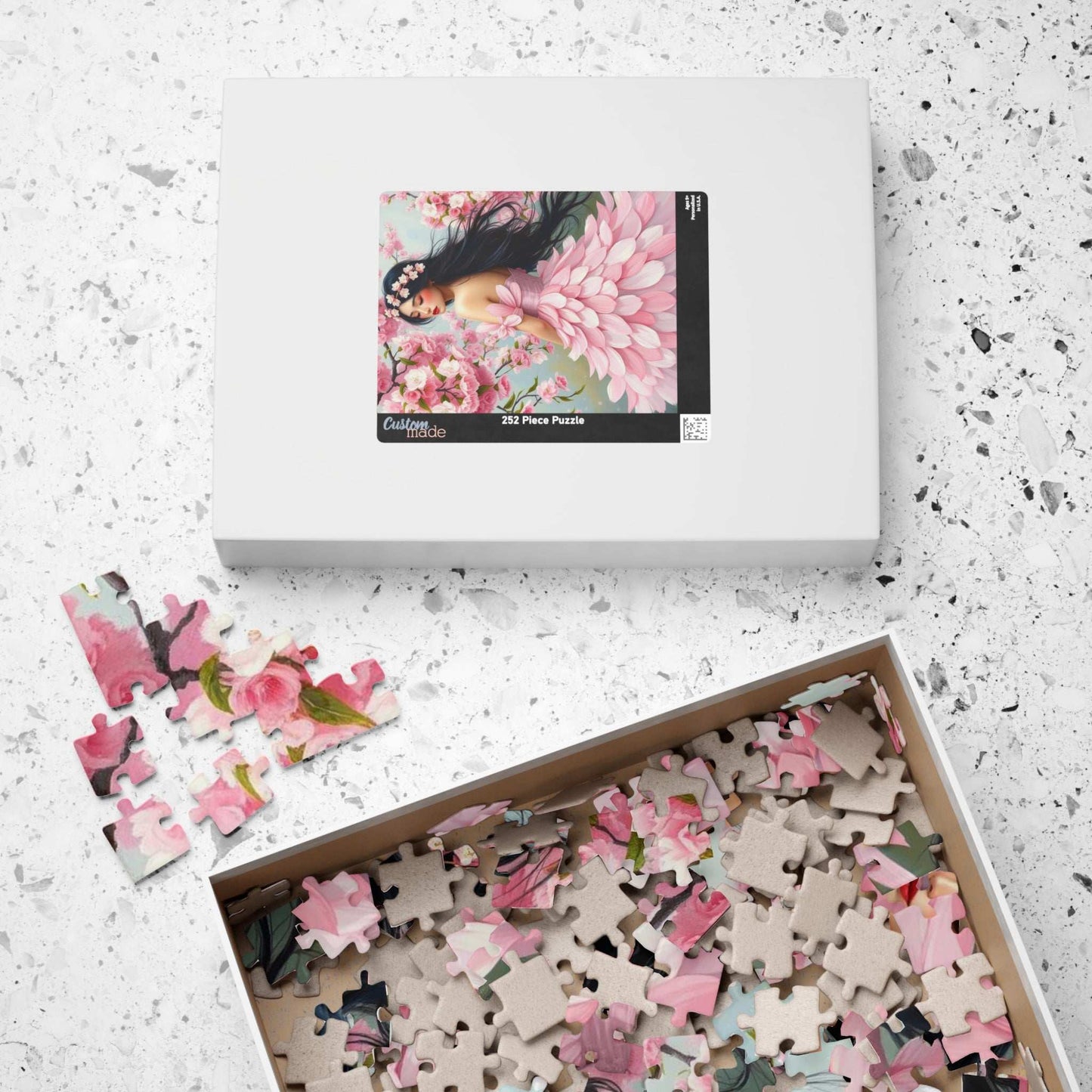 Lady of the Blossoming Grove - Spring Cherry Blossom Jigsaw Puzzle, Beautiful Flower Art Floral Gift