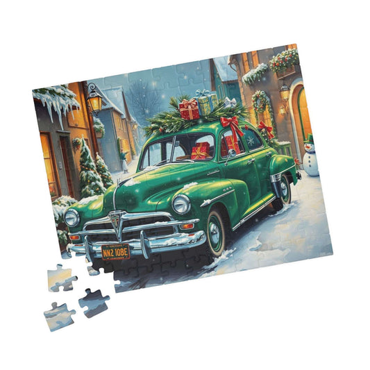 Frosty Village Lights Jigsaw Puzzle - Christmas Vintage Car Puzzle Puzzle The Puzzle Chest