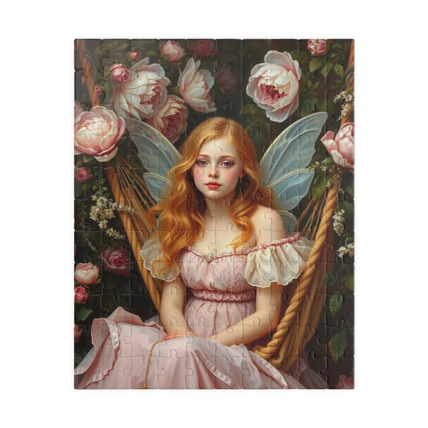 Hammock in Bloom Fairy-Themed Jigsaw Puzzle, Enchanting Artwork Game, Fantasy Gift for Puzzle Lover, Fun Family Solo Activity, Brain Teaser 110 pcs (Vertical) Puzzle The Puzzle Chest
