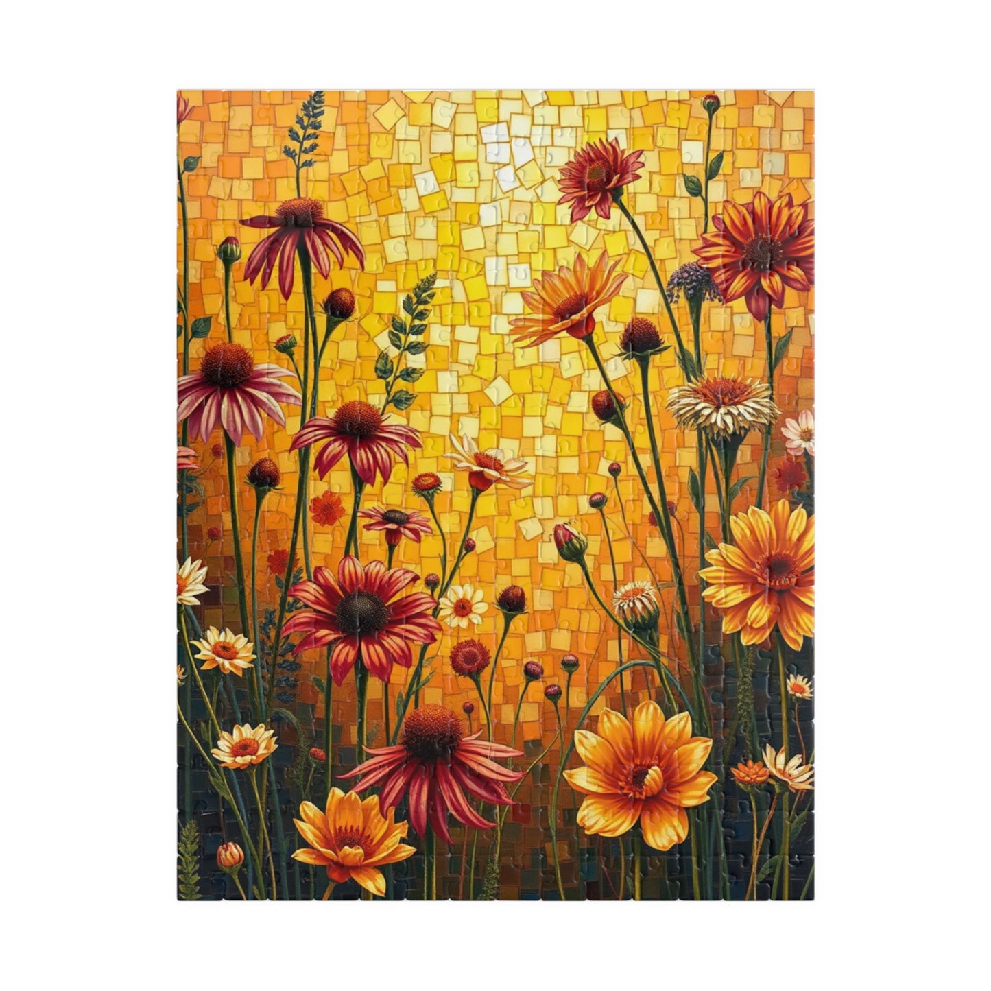 Vibrant Floral Mosaic Puzzle, 110/252/520/1014-piece Jigsaw Game, Nature Lover Gift, Fun Activity for All Ages, Perfect for Family Time 252 pcs (Vertical) Puzzle The Puzzle Chest