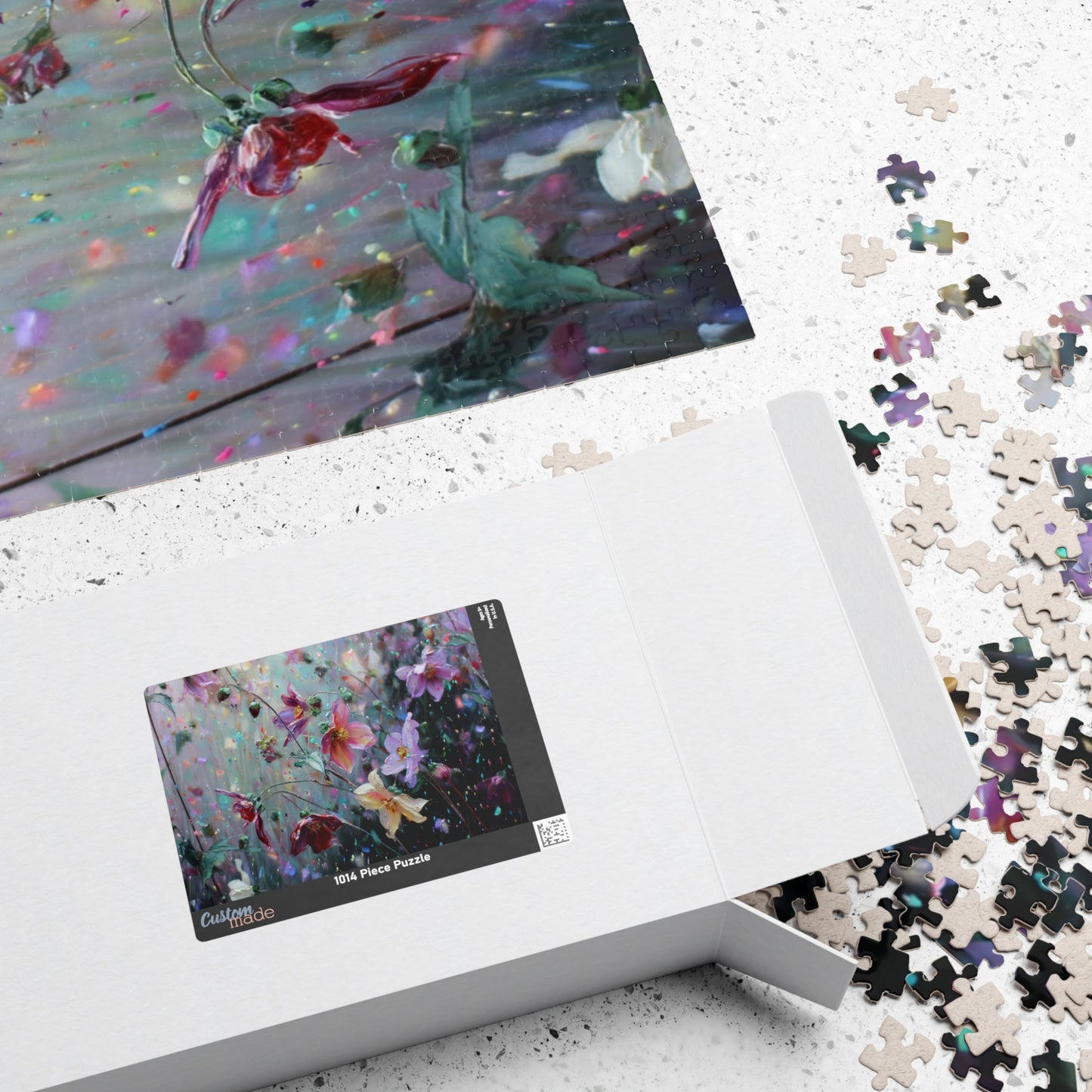 Abstract Wildflower Jigsaw Puzzle - Ethereal Garden in Motion