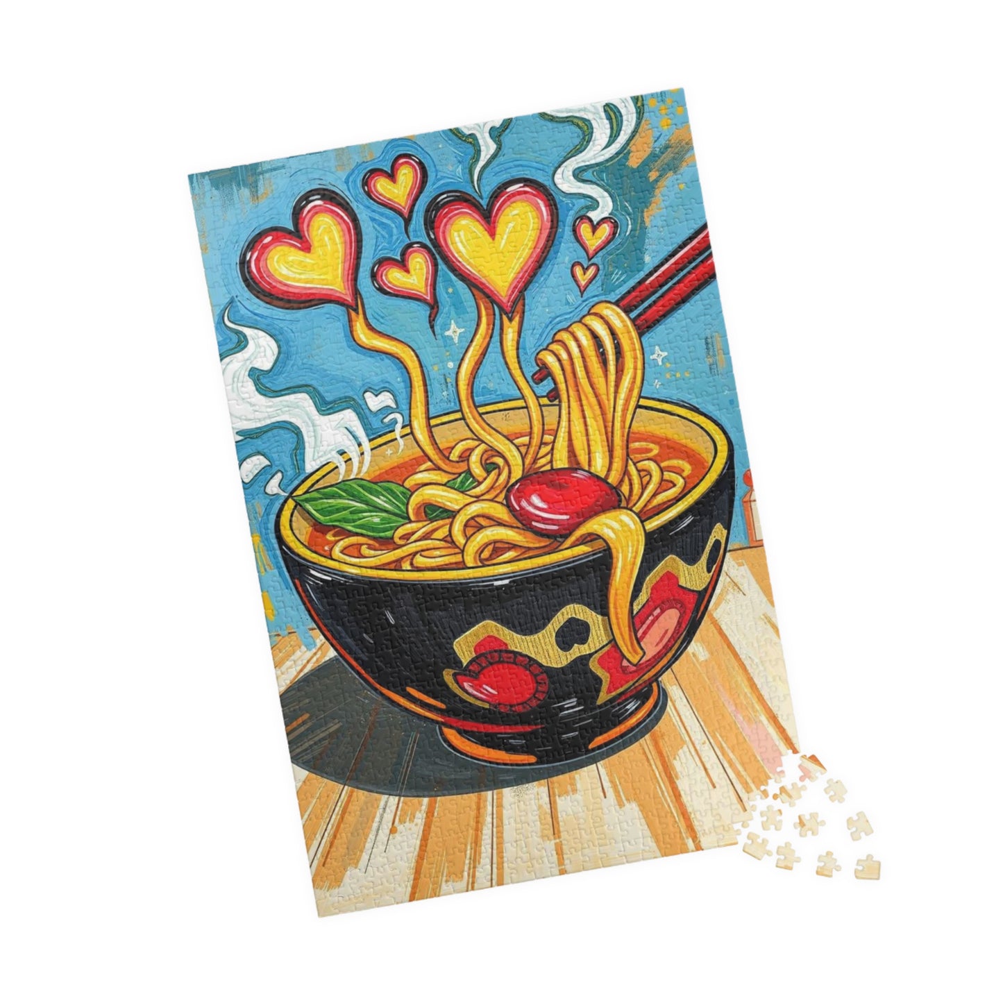 Heartfelt Noodle Puzzle, 110-1014 Piece Pop Art Jigsaw Puzzle for Fun Family Game, Cozy Night In, Unique Gift Idea for Holiday Birthday Puzzle The Puzzle Chest