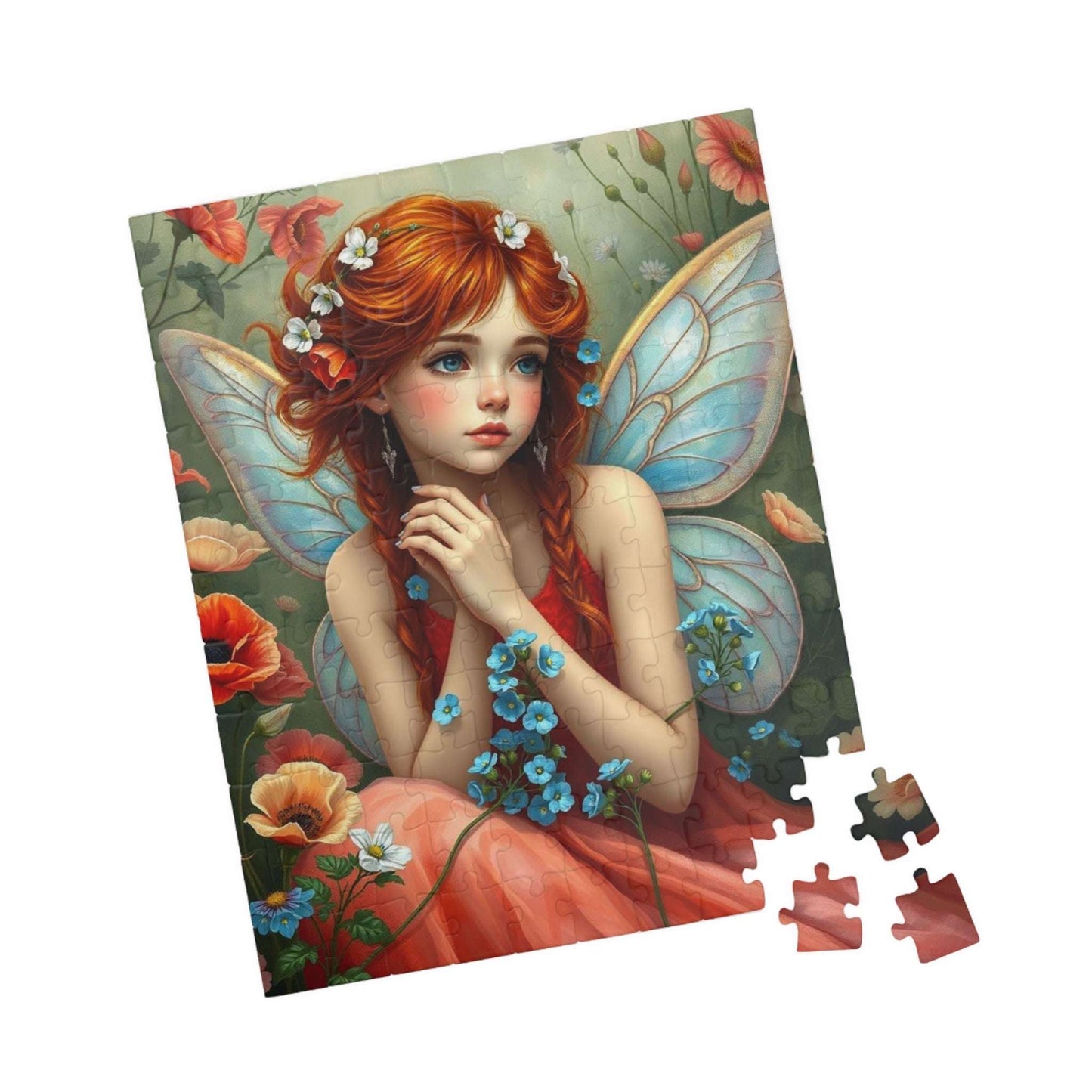 Auburn Flower Fairy Puzzle - Summer Garden Fantasy Jigsaw with Wildflowers, 110-1014 Piece Puzzle Lover Gift for Mindful Family or Solo Fun