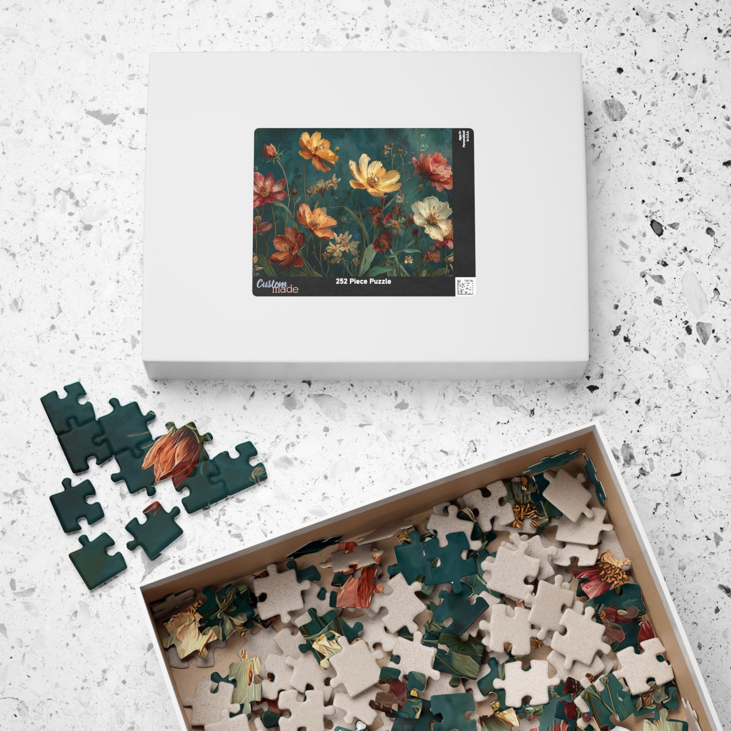Autumn Wildflower Jigsaw Puzzle - Tranquil Field of Flowers, Nature Inspired Floral Art