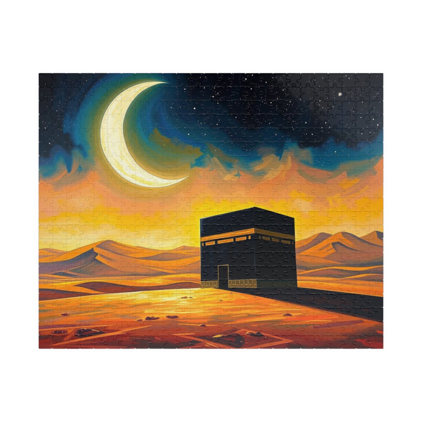 Islamic Jigsaw Puzzle - Kaaba Desert Oasis | Perfect for Family Game, Gift for Friend Muslim, Relaxation Home Entertainment, or Celebrations